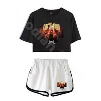 Tiago PZK Gotti A Tour 2025 Tee Shorts Suit Fashion Two Piece Sets Casual Short Sleeve 2 Piece Set Hip Hop Tees Funny Crop Top 2