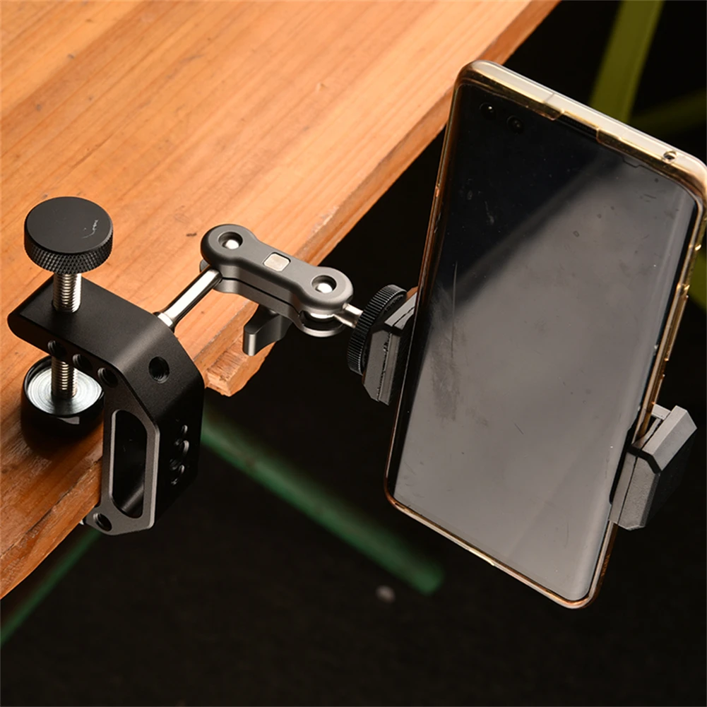 Camera Mount Clamp Heavy Duty G Clamp Desktop With 1/4" 3/8" Thread Holes For Monitor Camera