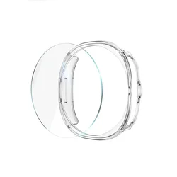 High Definition Tempered Glass Screen Protector and All - Round Matte Watch Case, PC Construction for 46mm Watch 8 (Transparent)