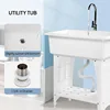 Spacious White Utility Sink Laundry Tub for Laundry Room, Garage Washing Station, Slop Sink, Freestanding Sink White 5