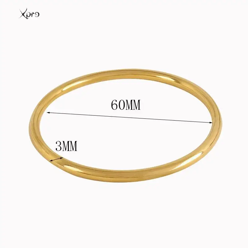 Stainless Steel Bracelet For Women Round Minimalist Elegant Gold Color Women's Accessories Popular Jewelry