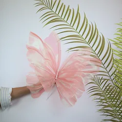 Large 50cm 3D Decorative Hanging Butterfly for Outdoor and Festival Displays (Pink)