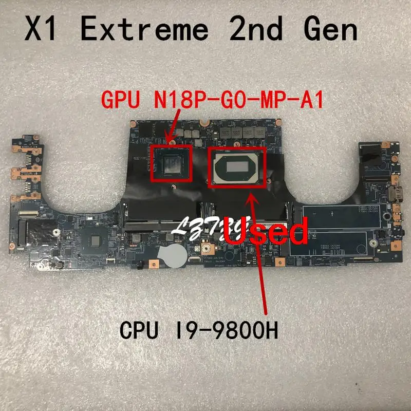 18809-2 Per Lenovo Thinkpad X1 Extreme 2Nd Gen Laptop Scheda Madre Cpu I9-9800Hq Gpu Gtx 1650 N18P-G0-Mp-A1 Fru 02 Hm965
