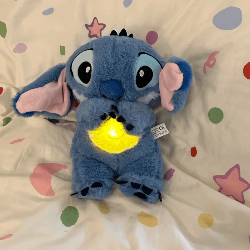 In Stock Disney Stitch Breathe Led Music Plush Doll Action Figure Lilo Stitch Doll For Baby Sleeping Accompany Toys Cute Gifts 6
