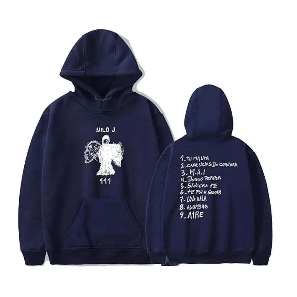 Moletons Milo J Singer para homens e mulheres, moletons casuais com capuz, moda streetwear, 111 álbuns, primavera e outono, 2024