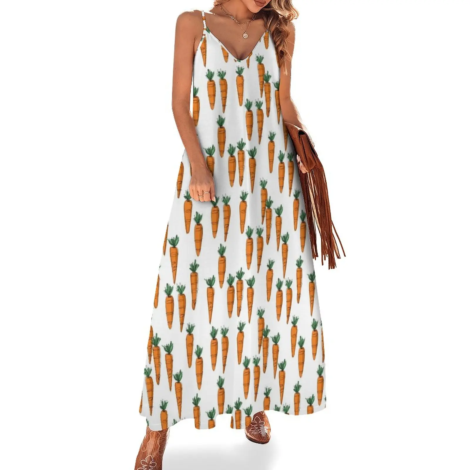 

Carrot Top Sleeveless Dress Women's dress women's elegant loose dresses dress korean style summer dresses