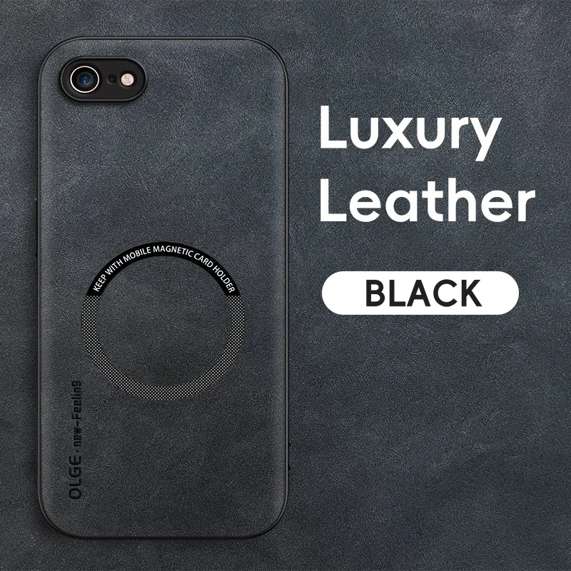 Magnetic Retro Leather Wireless Charging Phone Case Cover