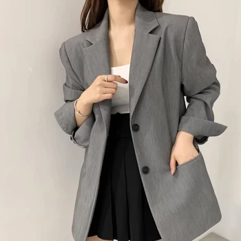 가을 새로운 클래식 복고풍 다목적 블레이저 여성 세련된 디자인 감각 패션 기질 단단한 긴 소매 카디건
