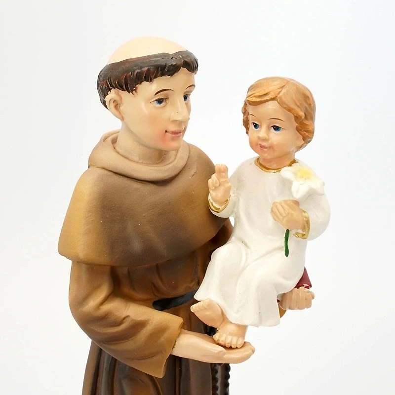 1PC Saint Antonio Statue Icon Catholic Saint Family Prayer Ornaments Jesus Christ Home Decoration Resin Crafts christian statue home decor items
