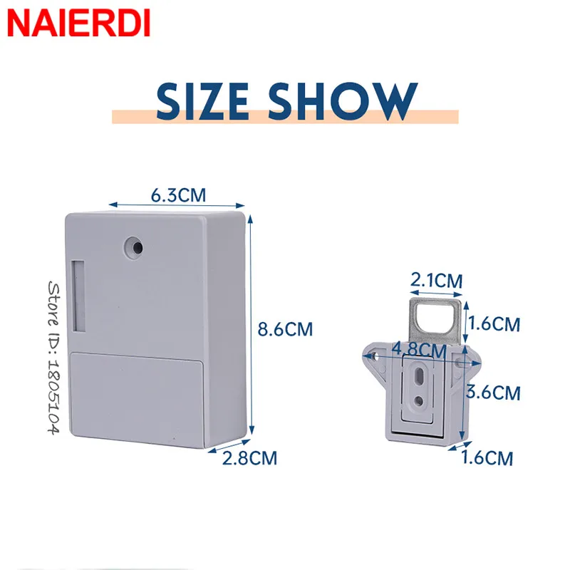 NAIERDI Invisible Sensor Lock EMID IC Card Drawer Digital Cabinet Intelligent Electronic Locks For Wardrobe Furniture Hardware