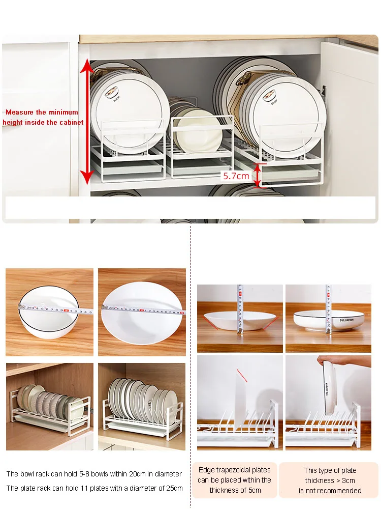 Kitchen Organizer Dish Bowl Storage Rack Tableware Cabinet Built-in Plate  Holder Sink Drain Shelf Pot Cover Bowl Drying Rack - AliExpress