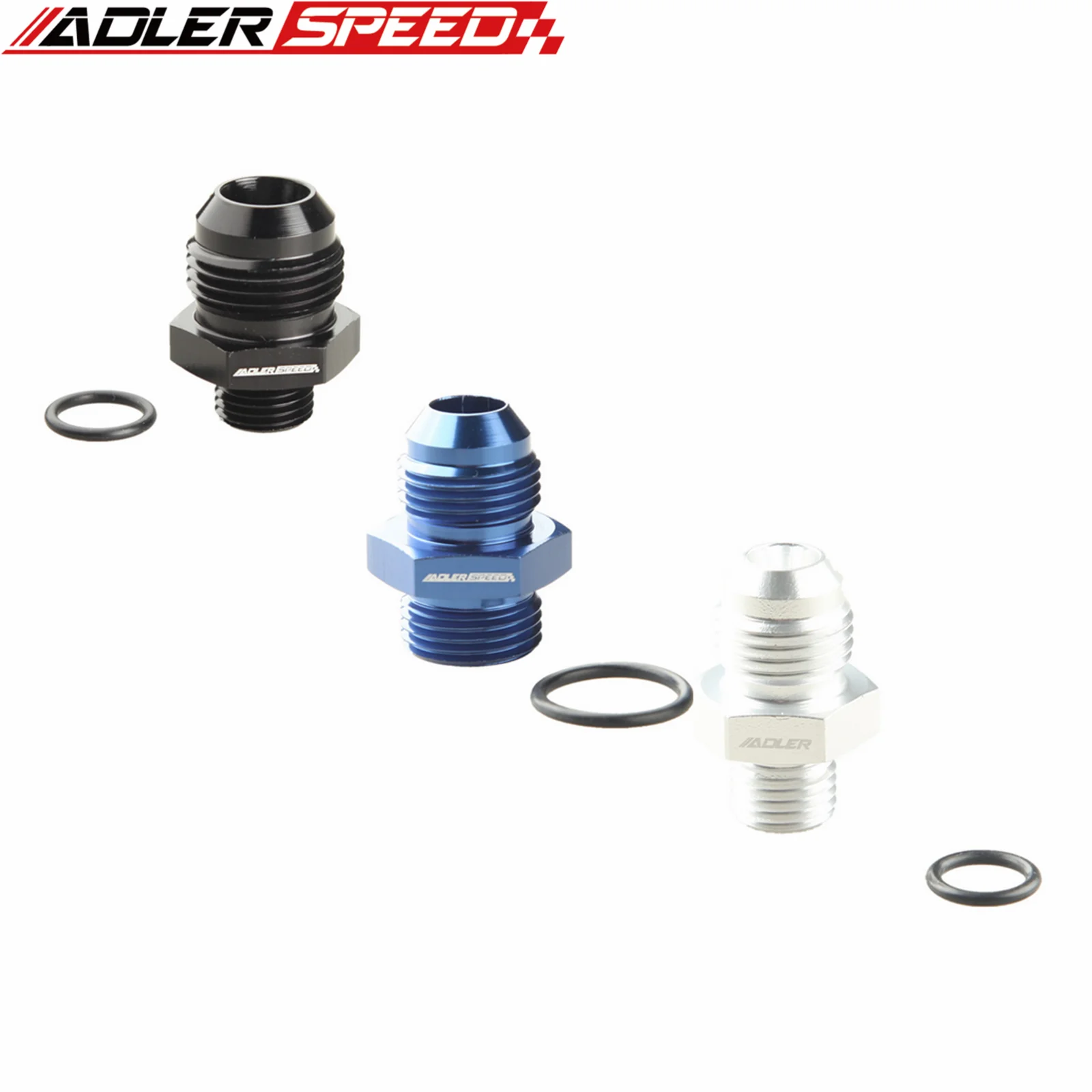 

Aluminum -6AN AN6 Male To AN8 Straight Cut Fuel Oil Fitting Adapter O-Ring Black Blue