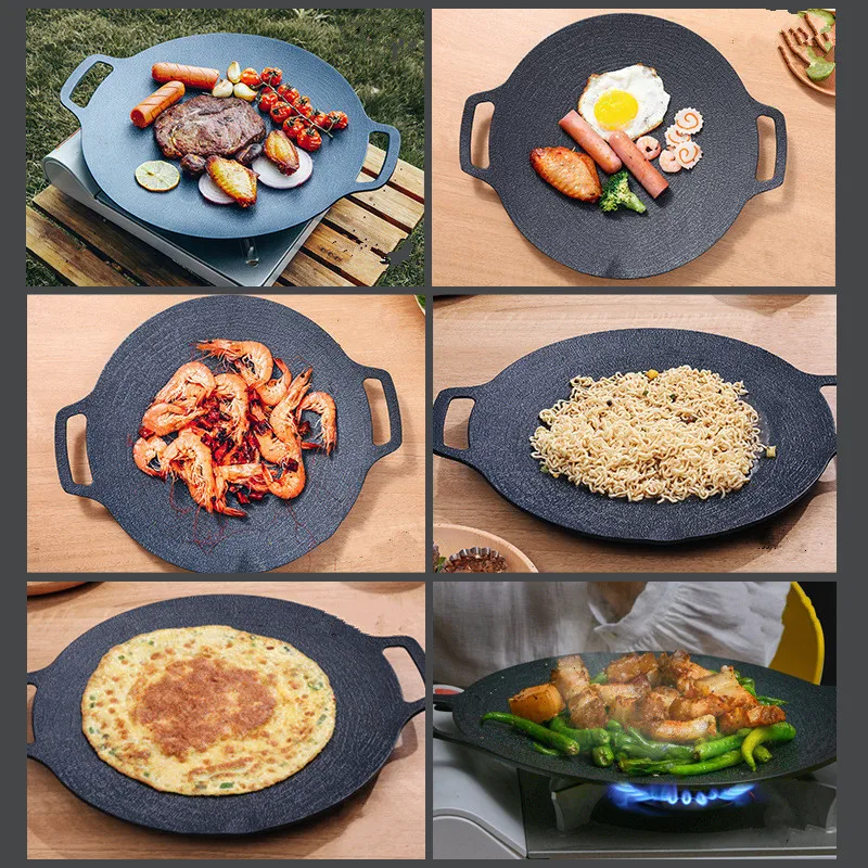 Pancake Frying Pan, Cast Iron Omelette Egg Griddles Grill Pan