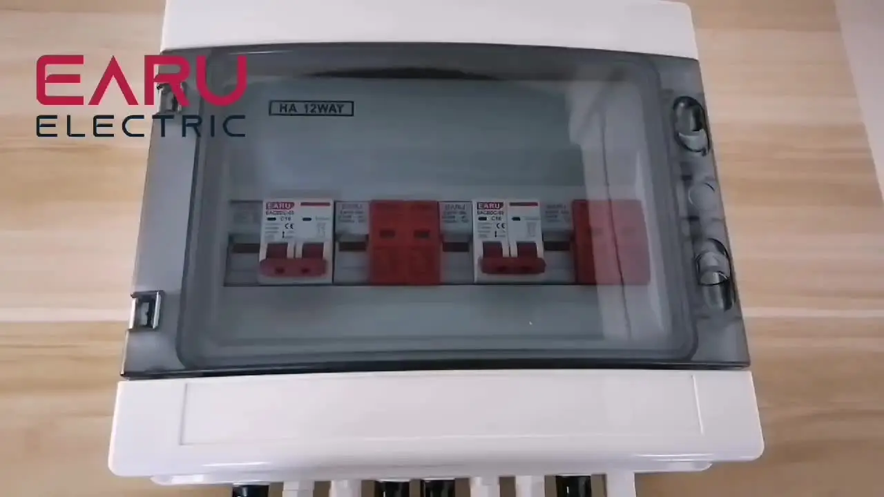 Overspanningsbeveiliging pv - 500 V MCB SPD zonne-aansluitdoos, bliksembeveiliging dc scheidingsschakelaar PV systeem 2 string 2 in 2 uit, DC Combiner box stroomonderbreker zonne-energie balkon