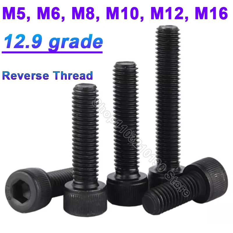 

M5 M6 M8 M10 M12 M16 12.9 класс левосторонняя ручная левосторонняя Резьбовая крышка с обратной резьбой Шестигранная головка болт с шестигранной головкой