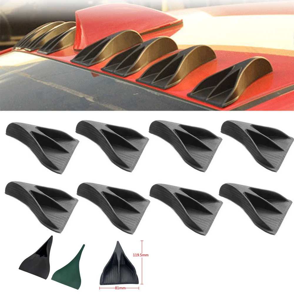 

10Pcs Universal Rear Roof Shark Fins Wing Vortex Generators Roof Shark Fins Spoiler Bumper Kit Car Exterior Accessories