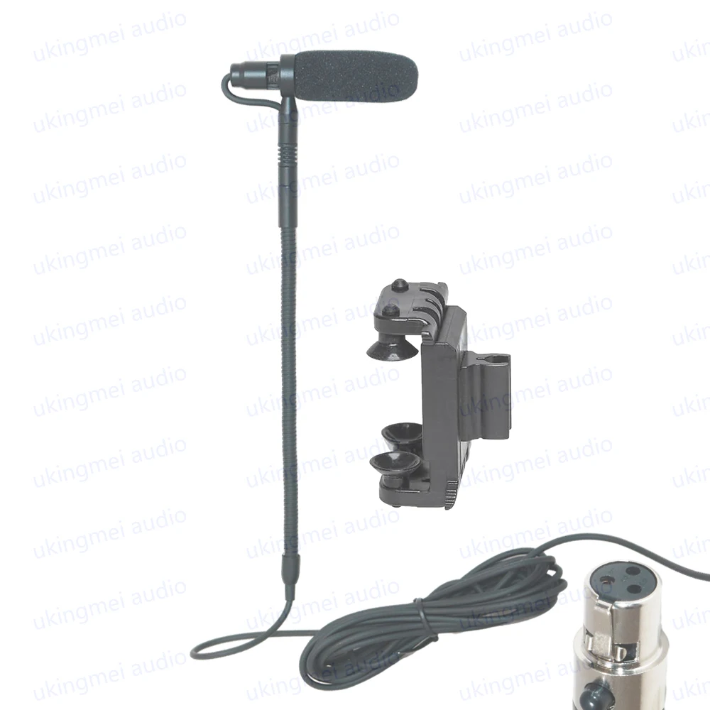 TA3 Musical Instrument Microphone for Violin and Viola Acoustic Violin Fiddle Gooseneck Microphone for AKG Bodypack Transmitter