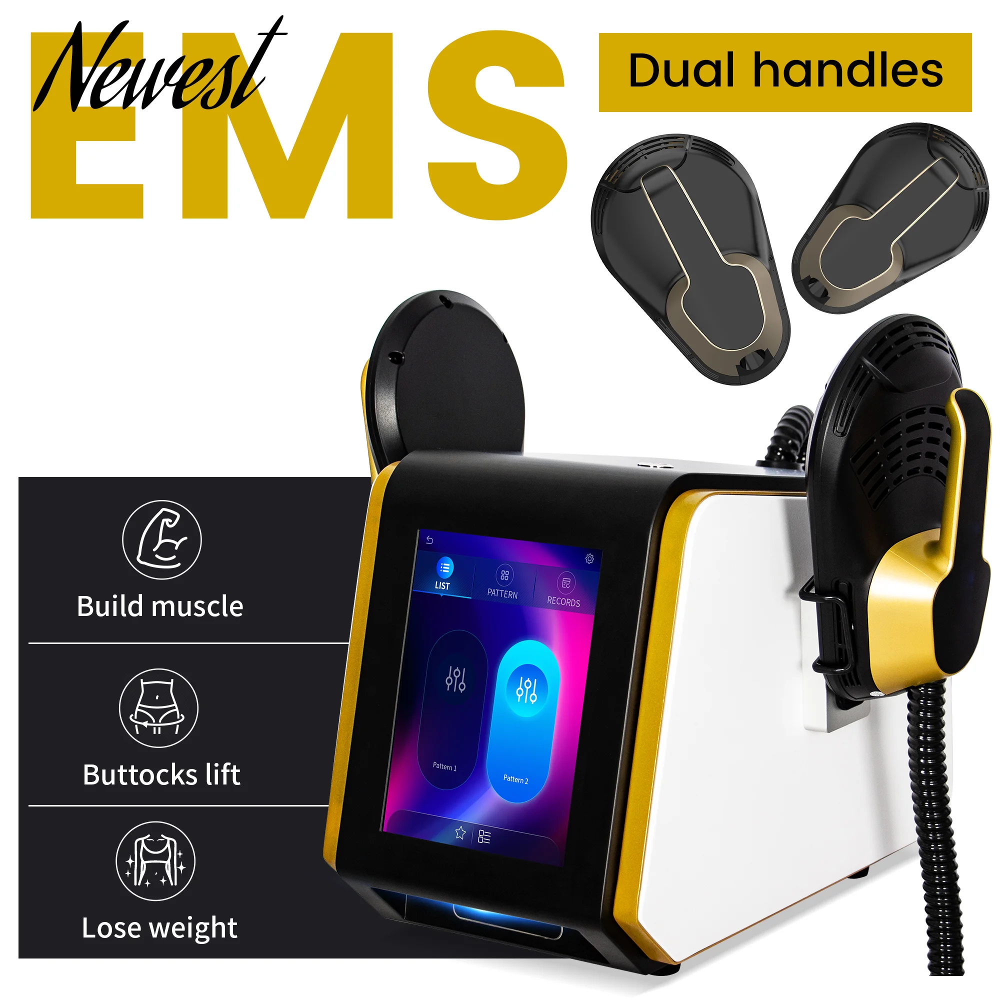 EMS RF Muscle Body Sculpting Machine With 2 Handles Pelvic Stimulation Pads Ultra Sculpt Therapy Optional EMS 6500W 1