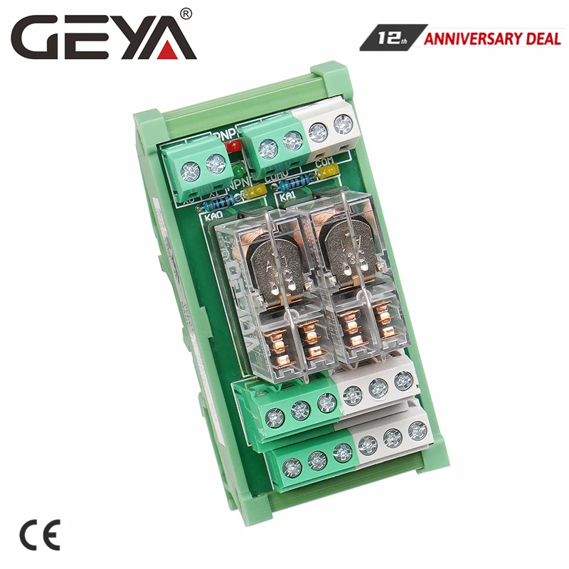 GEYA NG2R 2 канальный релейный модуль 12V 24V 1SPDT реле 10A штепсельную вилку в Тип Omron Реле |