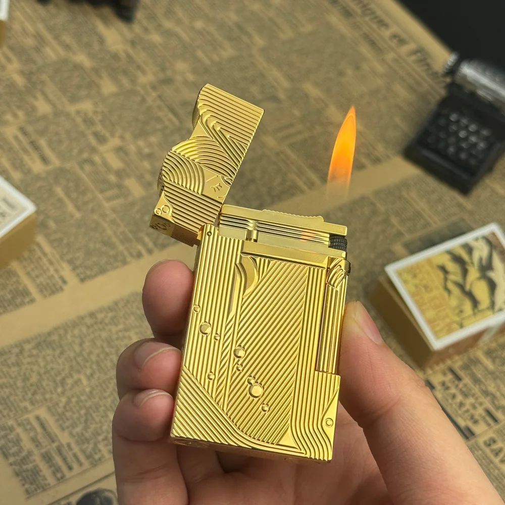 Sanji Lighter Metal Butane Gas Refillable Cigar Accessories One Piece Fans Smoker Cigarette Collection Handmade Father Cool butane gas lighter