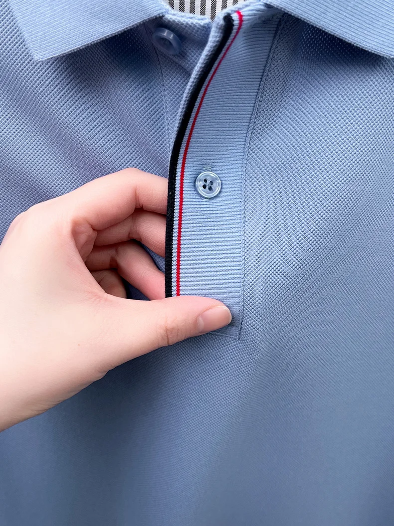 Luxury 100% cotton men's short sleeve polo shirt fashionable stripes comfort texture summer new high-end business casual T-shirt 33 S5063d854da7348a39262c3eec2775328a