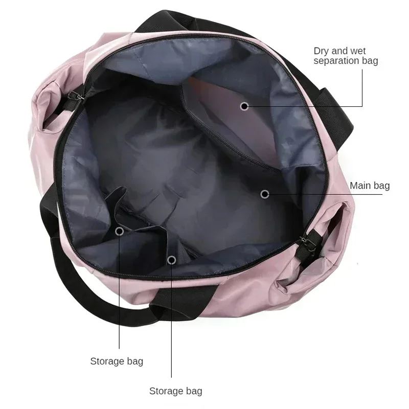 Large Capacity Yoga Gym Bag Waterproof  Women Swimming Outdoor Sports Bags Multifunction Hand Travel Duffle Weekend Package Bag 4