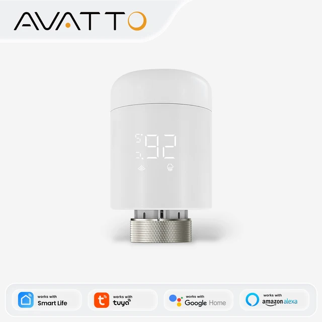 AVATTO Tuya 1-6PCS Zigbee TRV Radiator Actuator Valve Thermostatic Radiator Valve Temperature Controller For Alexa Google Home