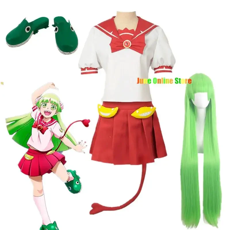 

Anime Welcome to Demon School Iruma-kun Valac Clara Cosplay Costume Custom Women Sailor Suits Devil Tail Top Skirt Stockings