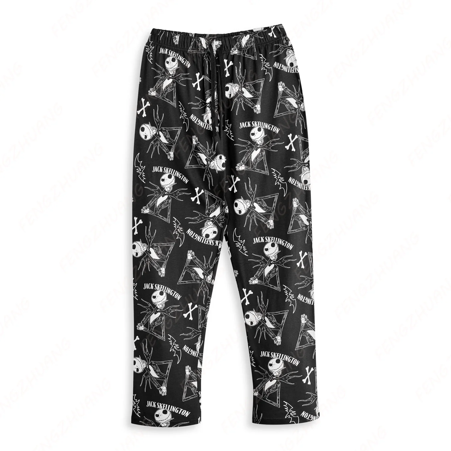 Disney The Nightmare Before Christmas Jack Skellington Short Sleeve Long Leg Pyjamas Set Men Women Hot Sale Faddish Casual Set 3