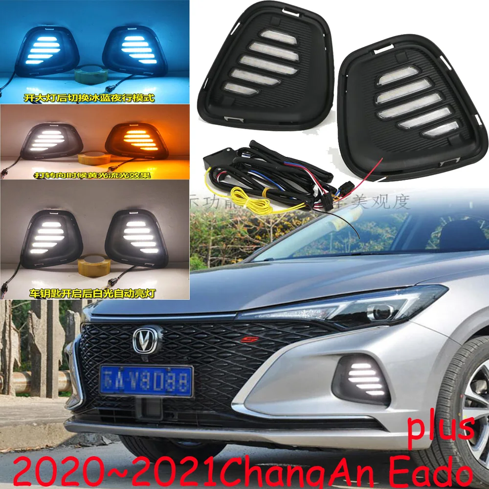 

Передние фары для бампера автомобиля ChangAn Eado Plus дневсветильник 2020y DRL автомобильные аксессуары светодиодные фары для ChangAn Eado противотумансветильник