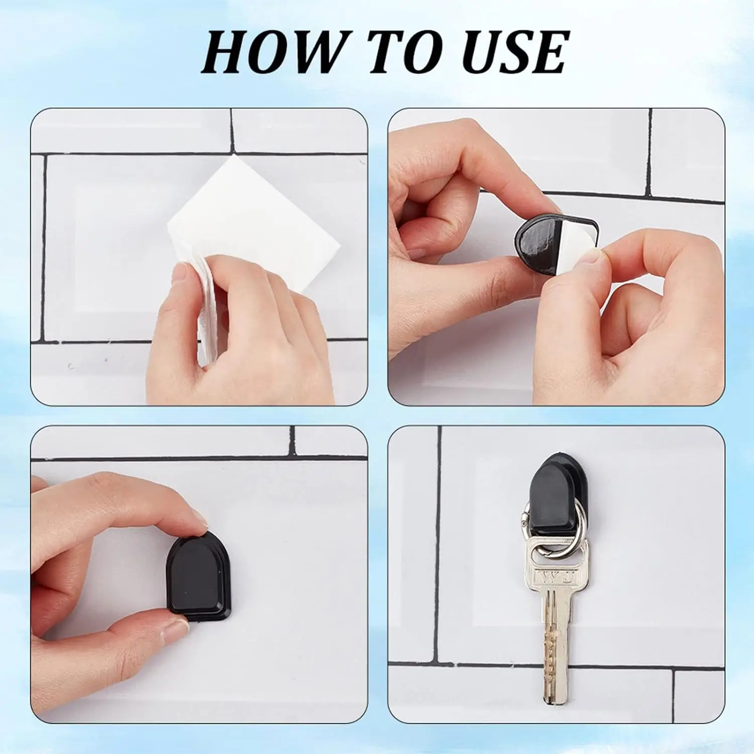 Mini Car Self-Adhesive Hooks for USB Cable, Keys & Headphones 6