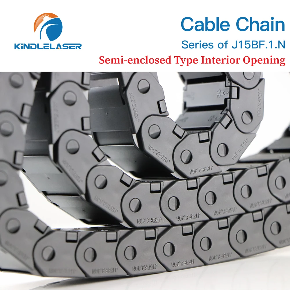KINDLELASER Cable Chain Semi-Enclosed Interior Opening 15x15 15x20 15x30 Drag Plastic Towline Transmission Machine Accessories