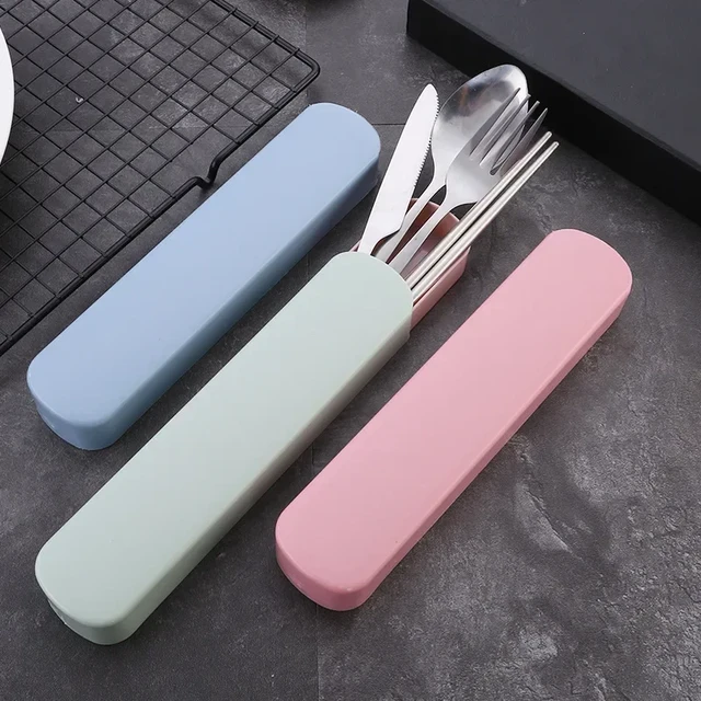 Woman Chopsticks Purse Silverware Portable Spoons Case Travel