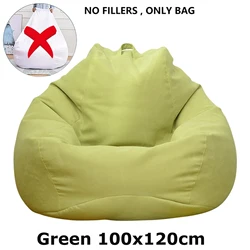 Luxurious Large Bean Bag Lounger Cover - Plush, Comfortable & Stylish Passive Seating Solution - 1Pcs (Green 100x120cm)