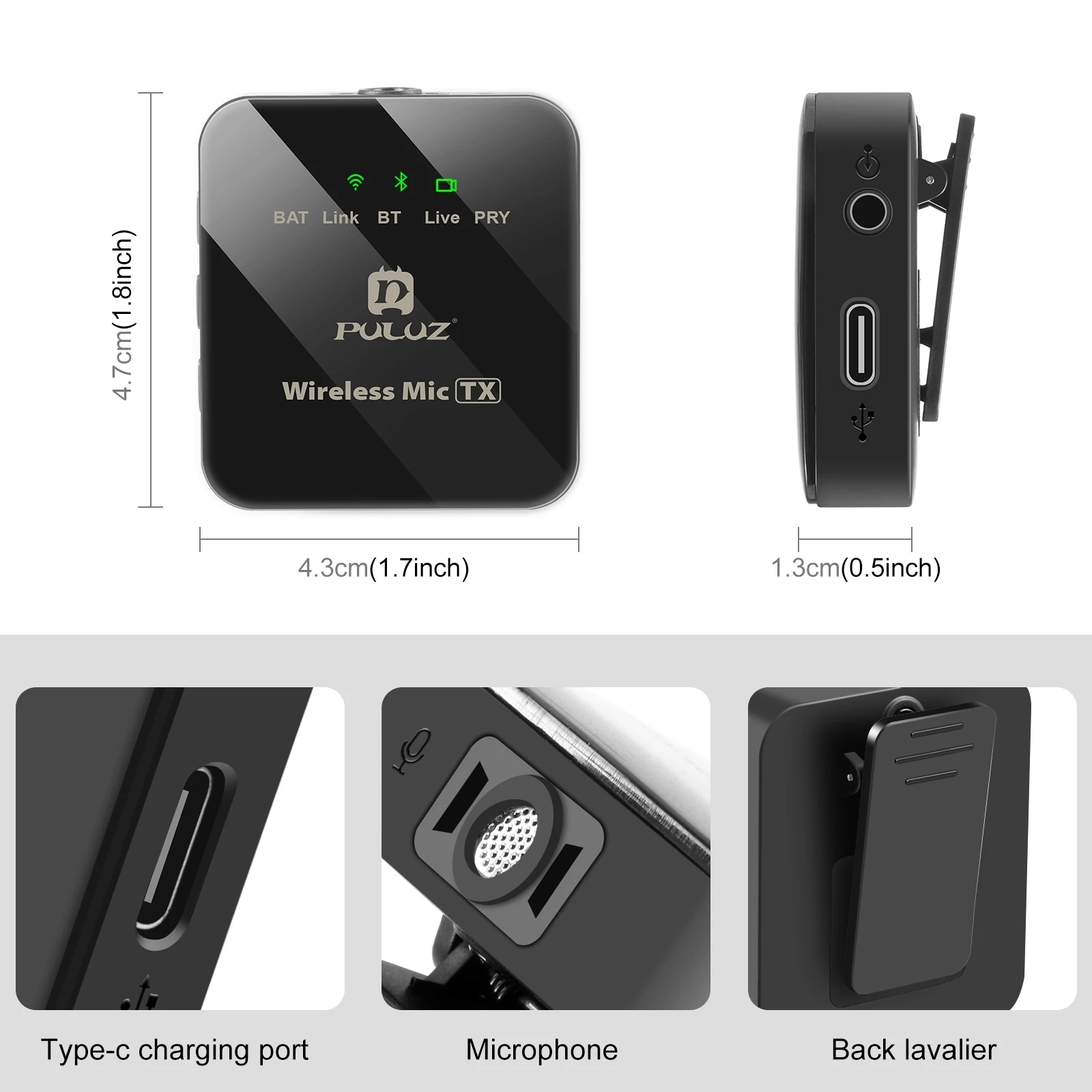 105295-Cecef4.Jpg Wireless Lavalier Microphone by PULUZ