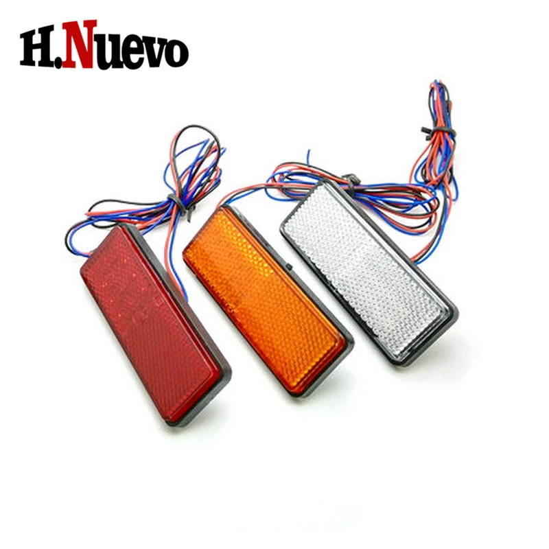 

Universal Motorcycle Car Truck Accessories Rectangle Red 24 LED Reflectors Brake Light Round LED Reflector Brake Light Red Lamp