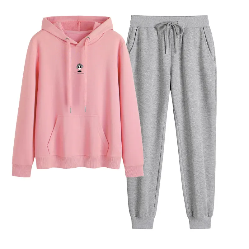 Hooded Sweater Women's Pants Two-Piece Set Spring and Autumn Fleece Thickened Leisure Sports Suit