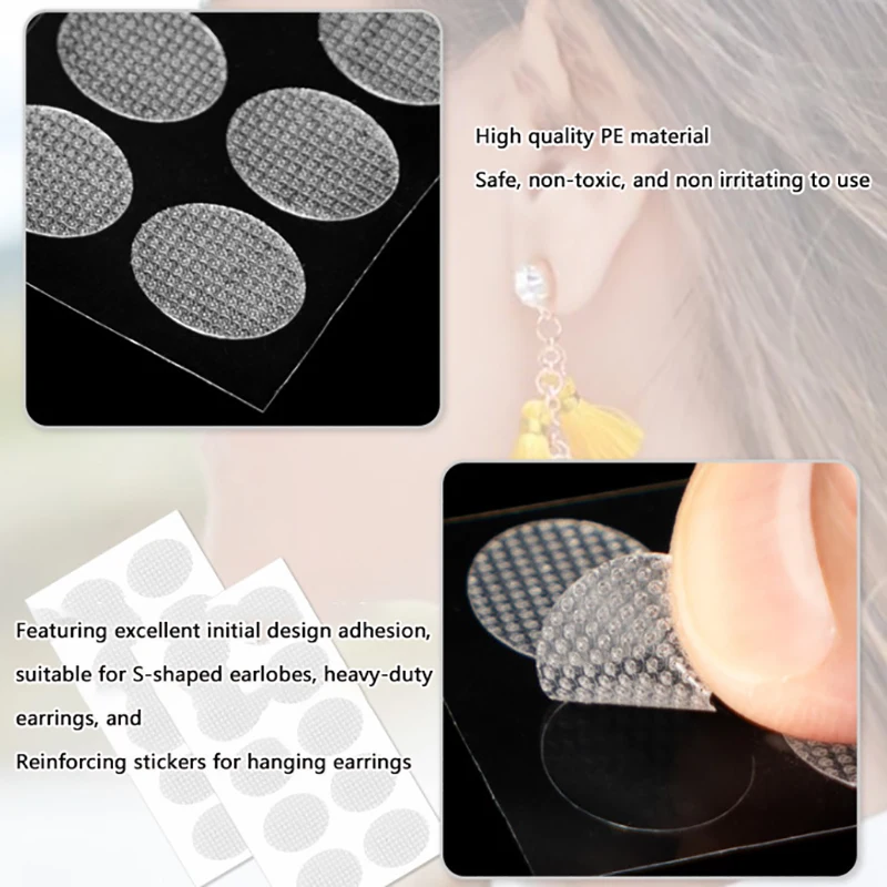 100Pcs Clear Invisible Earlobes Protective Stickers For Stretched Ear Lobes And Relieve Strain From Heavy Earrings