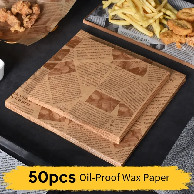 50Pcs Sandwich Wax Paper Sheets for Food, Basket Liners Food Picnic Paper  Sheets Greaseproof Deli Wrapping Sheets - AliExpress