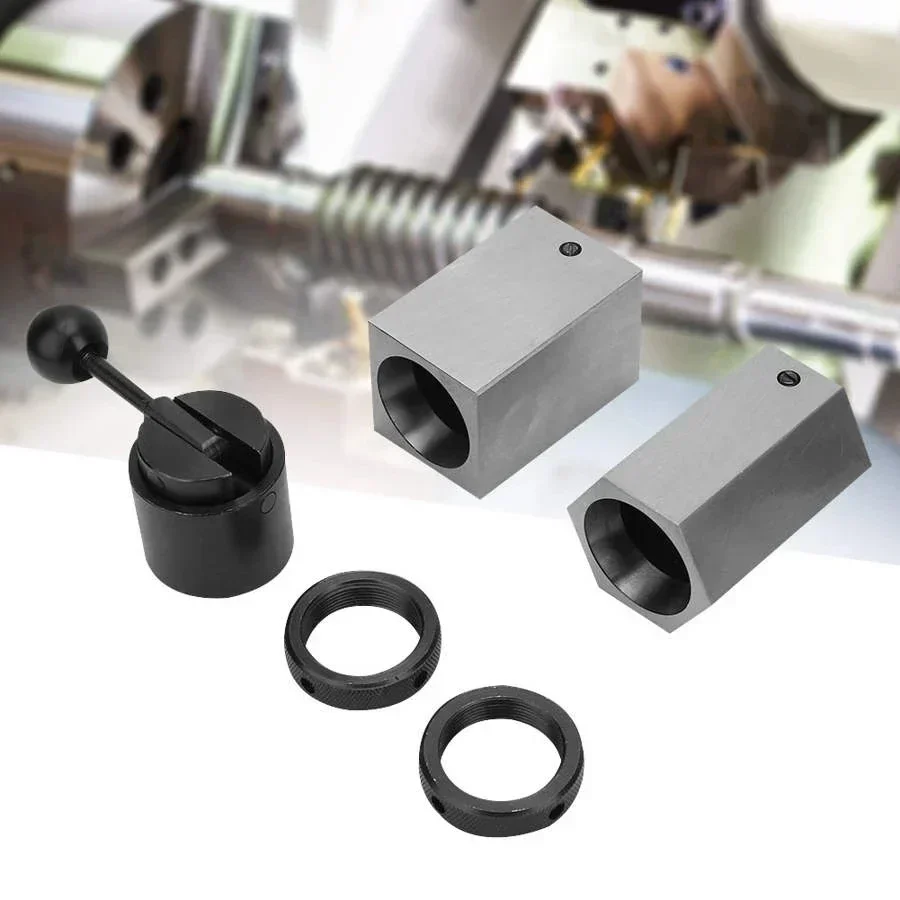 Drill Chuck 5C Collet Block Set Hex Square Rings&Collet Closer Holder ...