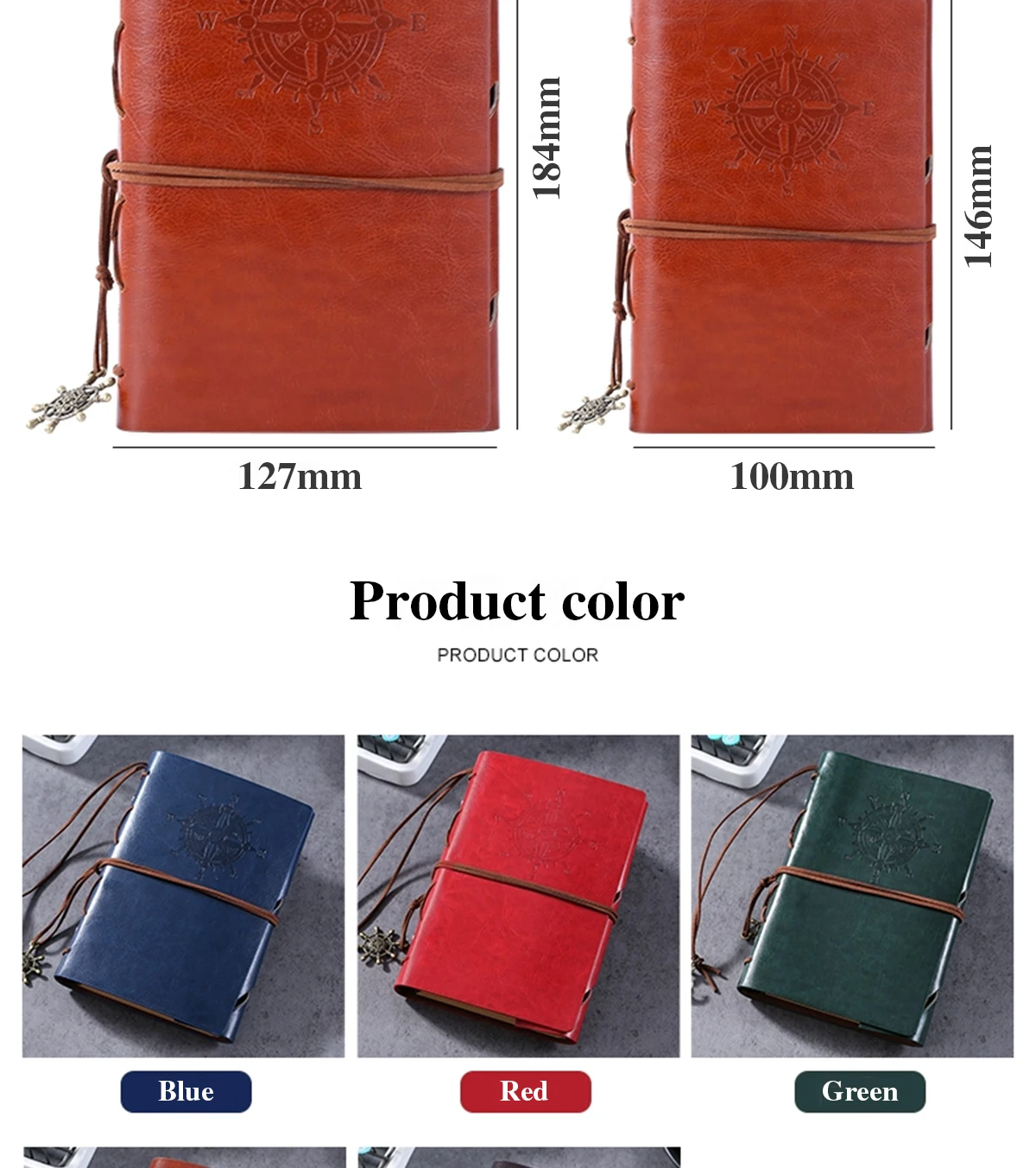 Kawaii Kreative Retro Pirate A7 Notebook Student Reise Planung Notizblock Nautischen Lose-blatt Notebook Leder Abdeckung A6 Tagebuch – Detail 4
