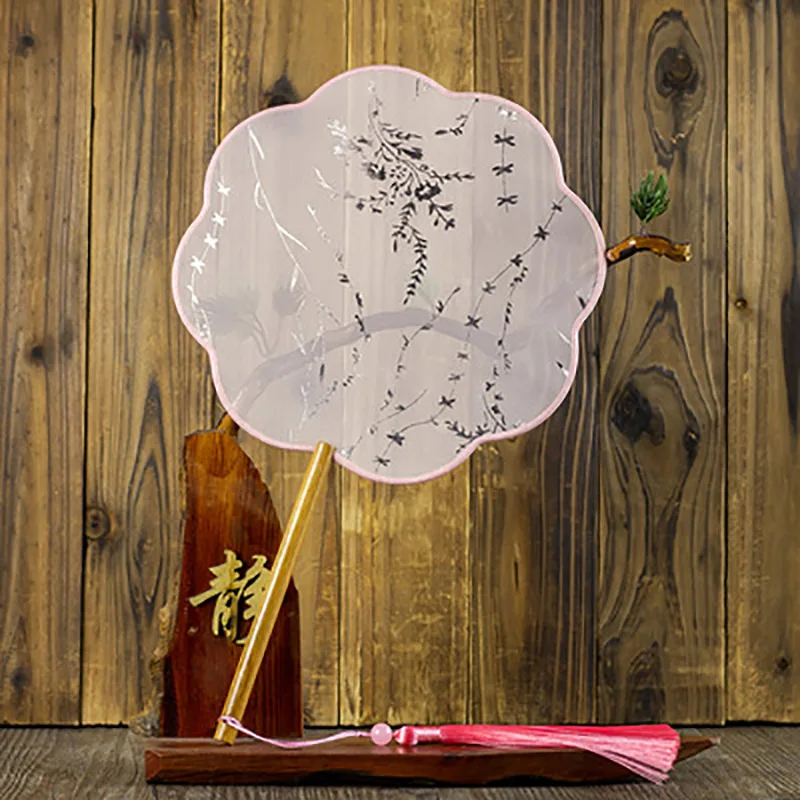 Traditional Chinese Hand Held Fan, Translucent Silk Round Fan, Chinese Han Ancient Dance, Cheongsam Costume, Home Decor Gift