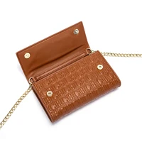 CHCH Women's Shoulder Bag New Magnetic Flip Chain Bag Brown Small Square Bag Wallet - Image 5