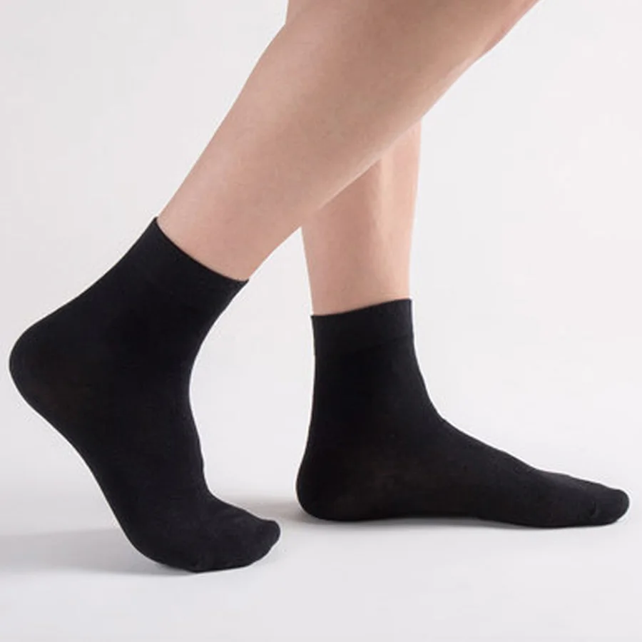 Cotton Socks 10 Pairs Men's Black Business Soft Breathable Summer Winter for Male Plus Size 38-47