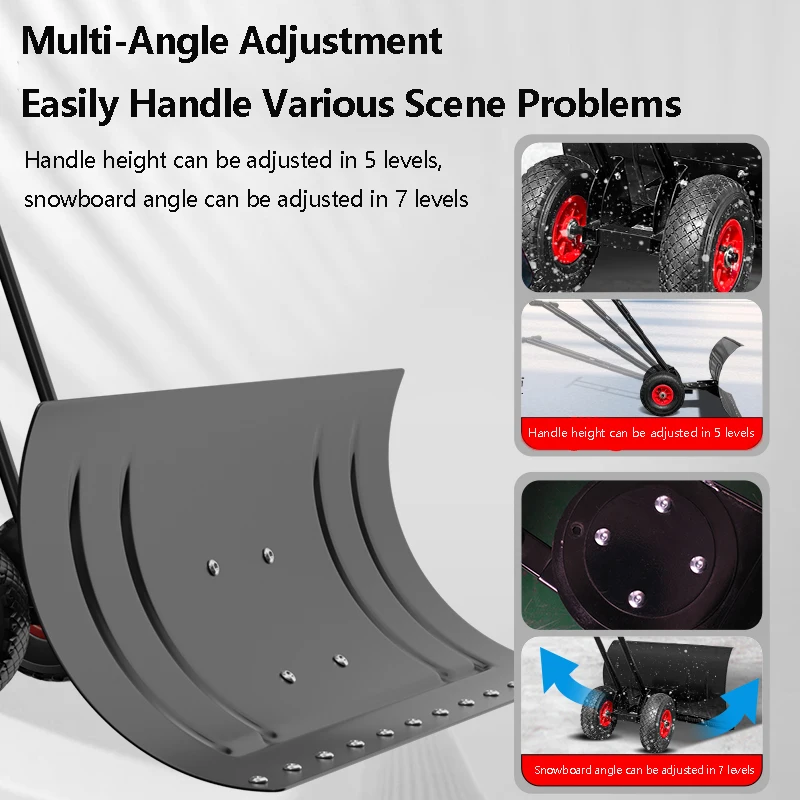 Hand Pushed Large Snow Shovel With Wheels Outdoor Snowboard Shovel Grain Shovel Equipment Snow Cleaning Artifact 4