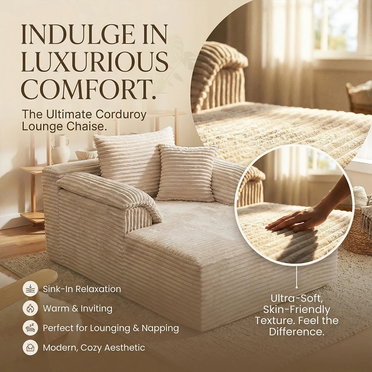 High Resilience Reclining Sofa Chair, Indoor Frameless Sofa Bed, Deep Seating Sleeper, Reading & Movie Lounge Chair, Cloud Soft