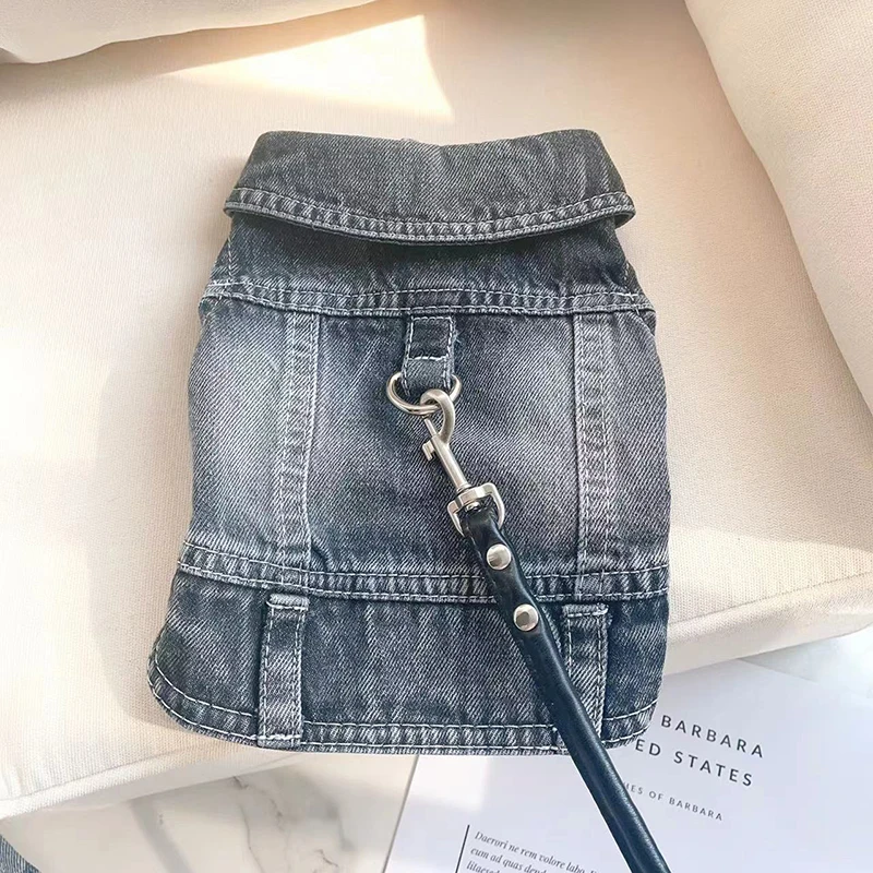 Cowboy Denim Dog Jacket Vest 5