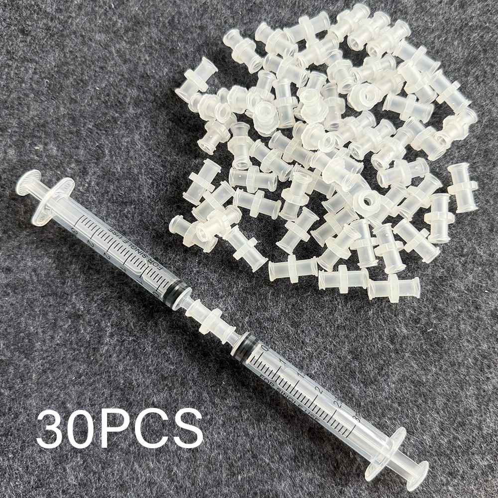 30 Luer Lock Connectors, Luer Lock Adapters, for Liquid Transfer, Laboratory Syringe to Injection Bottle Liquid Transfer