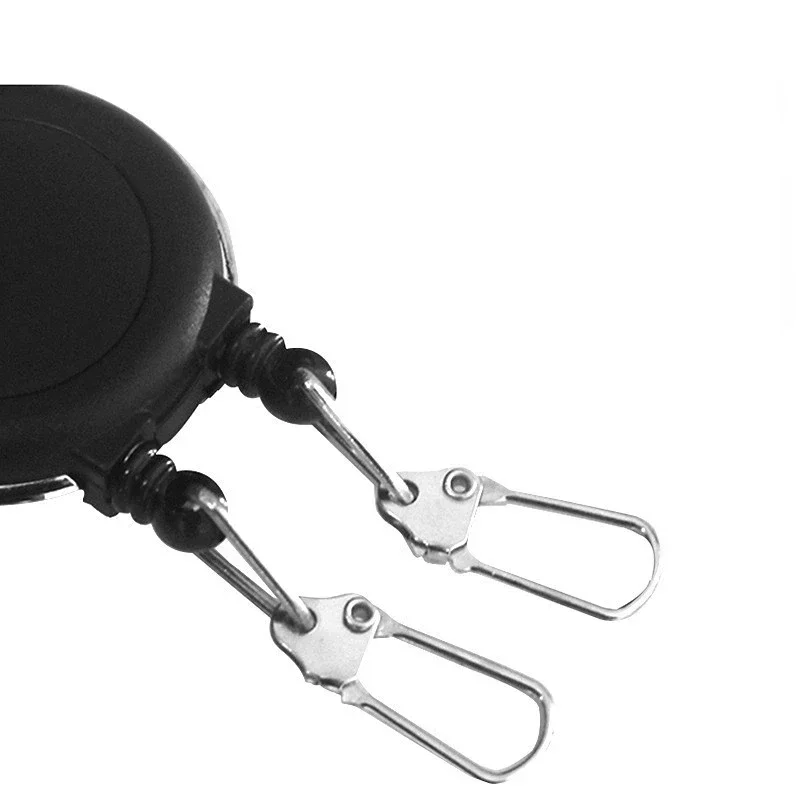 Badge Holder Retractable Badge Reel Retractable Key Ring Retractable ID Lanyard Retractable ID Tag Badge Holder Keychain Creative Double-hook Badge Reels Multi-purpose Retractable Badge Reels Key Ring ID IC Card Holder Outdoor Convenient Hooks
