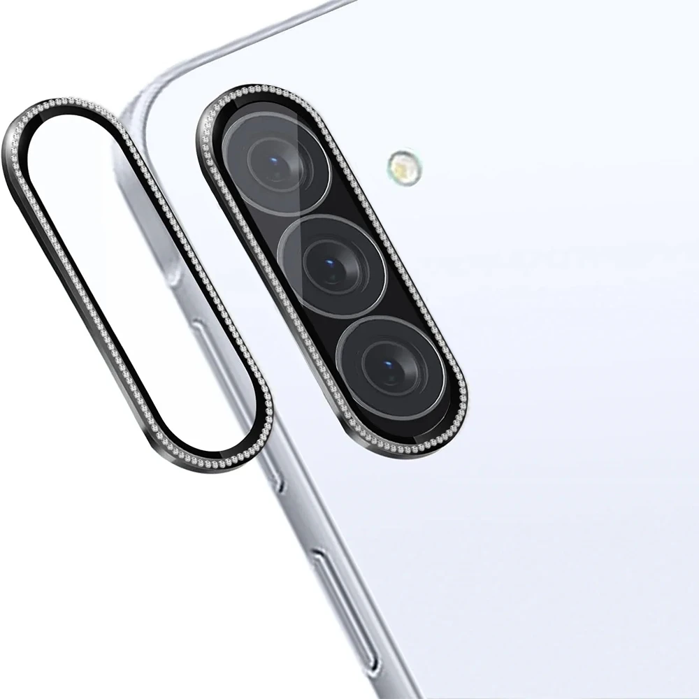 Diamond Camera Screen Protector with 9H Tempered Glass and Metal Lens Cap